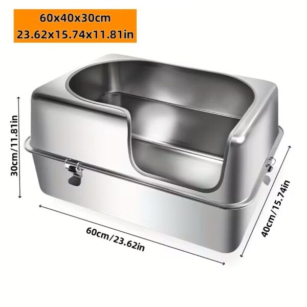 Cleopatra Stainless Steel Cat Litter Box XL 36L