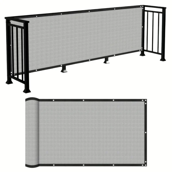Balcony Privacy Screen with UV-Resistant Grey