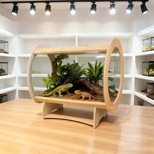 Modernd Wood Reptile Terrarium Habitat Tank with Clear Lid