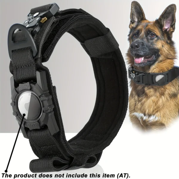 Tactical Nylon Dog Collar with GPS Holder