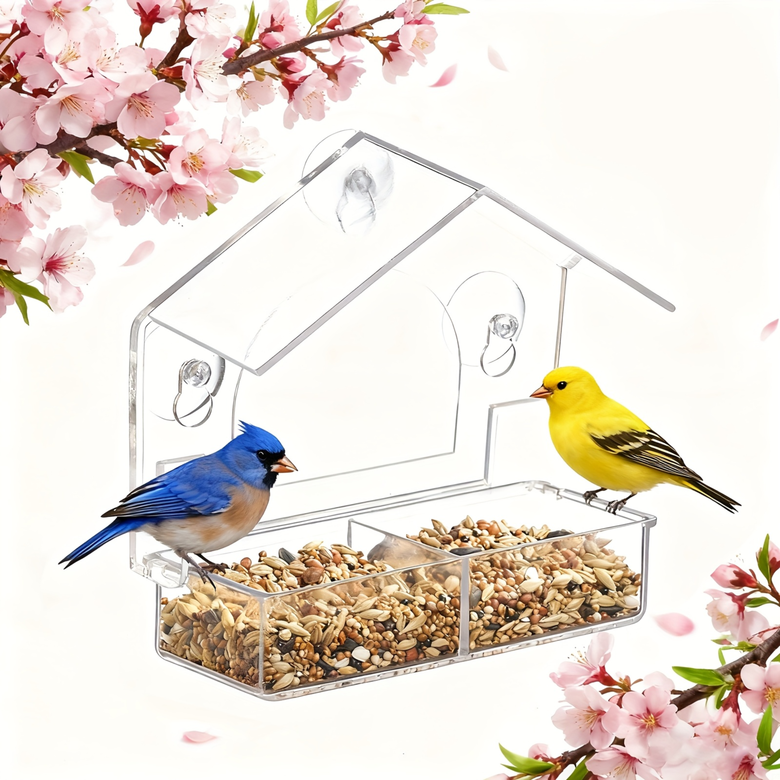 Window Bird Feeder with detachable feeding tray