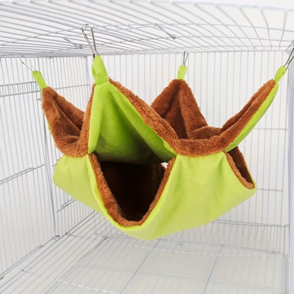 Plush Double-Layer Pet Hammock for Sugar Gliders Green, 20 cm x 20 cm