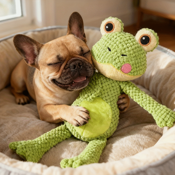 Plush Squeaky Dog Toy Frog