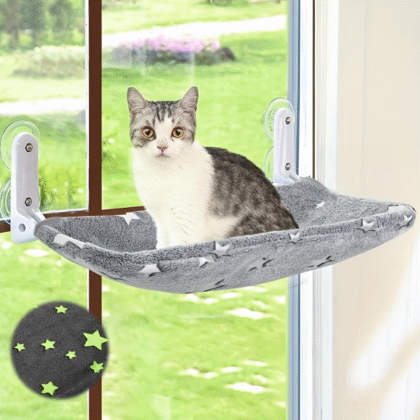 Cat Window Hammock Perch That Glows In The Dark