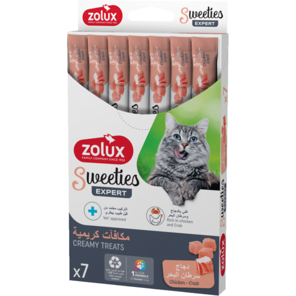 Sweeties Creamy Stick for Cats, Chicken Crab, 7 pcs/box